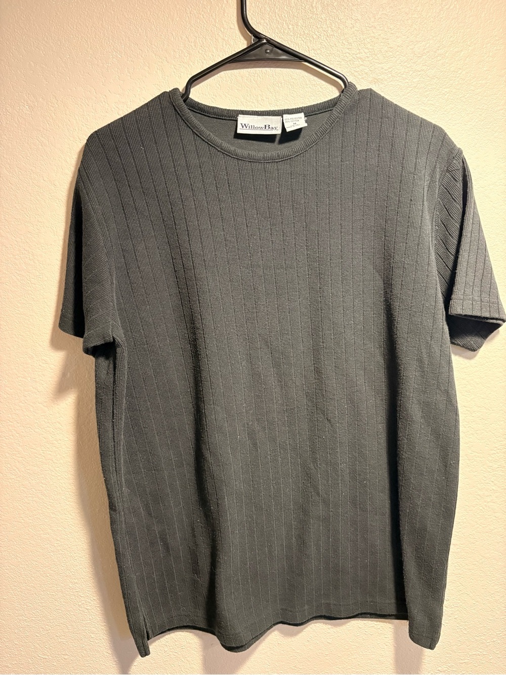 Vintage Willow Men's Dark Gray Ribbed Short-Sleeve Tee